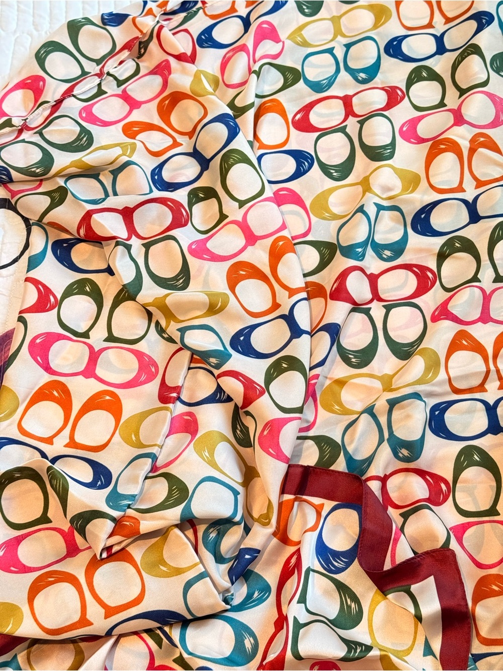 Multicolor Sunglass-Print Duvet Cover - Cream